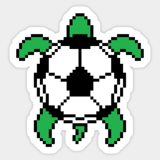 8-bit Soccer Turtle Sticker